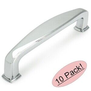 10 BNWT Chrome Cabinet Drawer Pulls Kitchen Bath Hardware Cosmas 4389CH 3"center